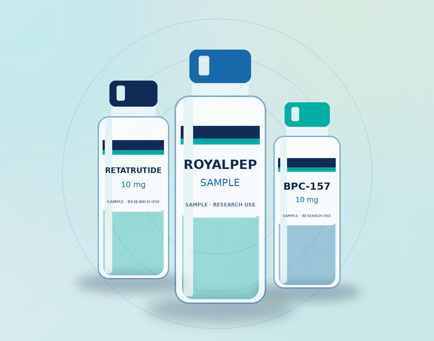 Research vials illustrated on a soft laboratory backdrop