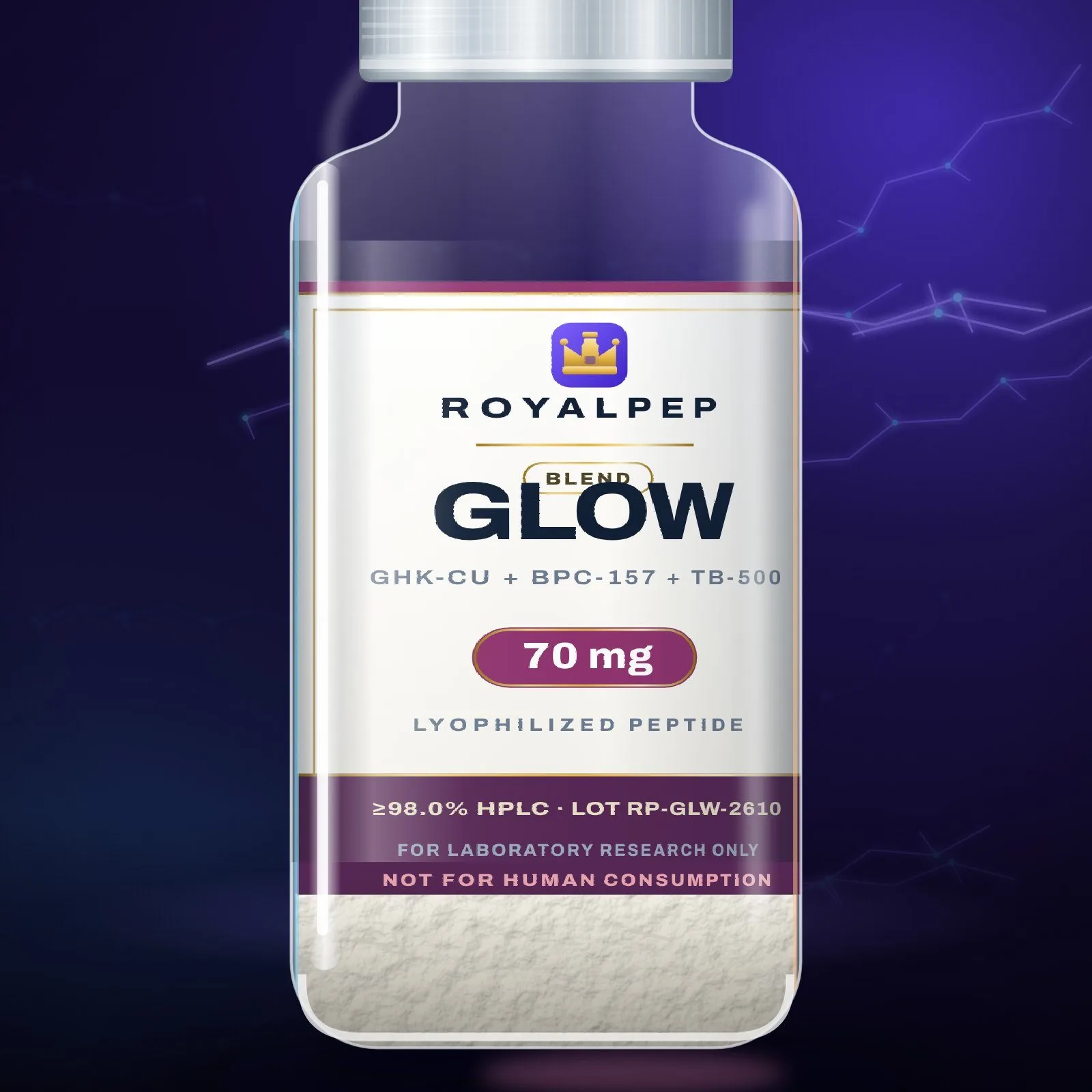 GLOW Blend 70 mg, label detail