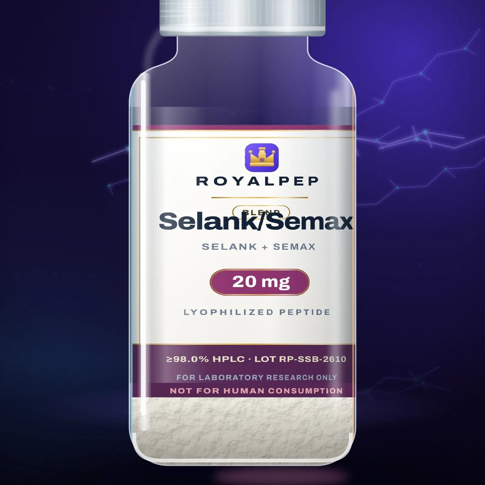 Selank / Semax Blend 20 mg, label detail